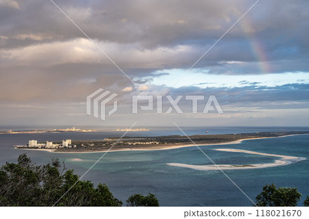 Troia Peninsula or Troia Nature Reserve in Portugal is part of Sado Estuary natural park. 118021670