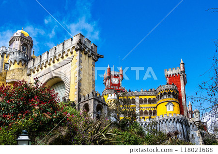 The National Palace of Pena, a UNESCO World Heritage Site at Sintra, Portugal. The National Palace of Pena, a UNESCO World Heritage Site at Sintra, Portugal. 118021688