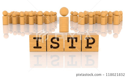 A wooden stick figure with the letters ISTP printed on it 118021832