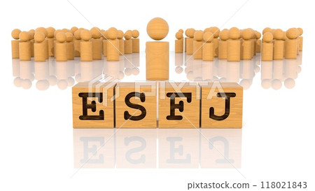 A wooden stick figure with the letters ESFJ printed on it A wooden stick figure with the letters ESFJ printed on it 118021843