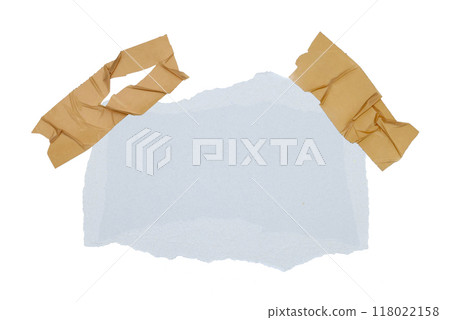 Masking tape on torn paper isolated on white background 118022158