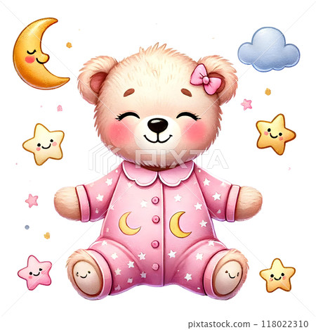3d teddy bear in pajamas 118022310
