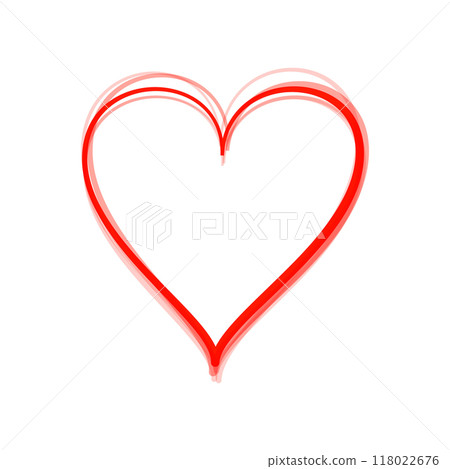 Red heart outlines isolated on white background, vector Red heart outlines isolated on white background, vector 118022676