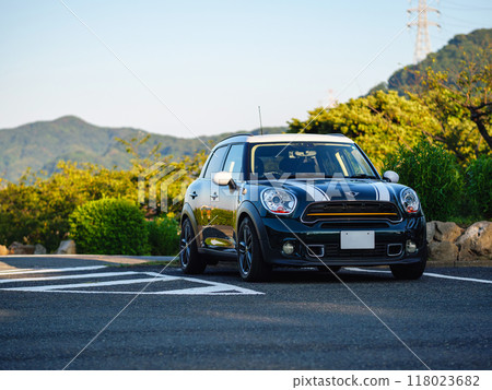 Mini crossover parked in a parking lot 118023682
