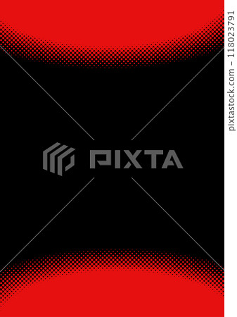 Halftone background frame red and black top and bottom Halftone background frame red and black top and bottom 118023791