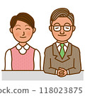 Male and female TV news anchors 118023875