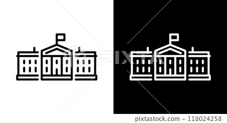 White House simple line icon White House simple line icon 118024258