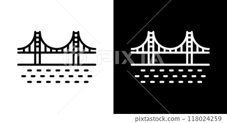 Golden Gate Bridge simple line icon Golden Gate Bridge simple line icon 118024259
