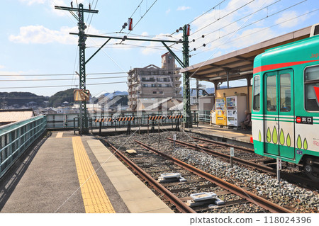 Chikuho Nogata Station terminus and trains in Nogata, Fukuoka Prefecture 118024396