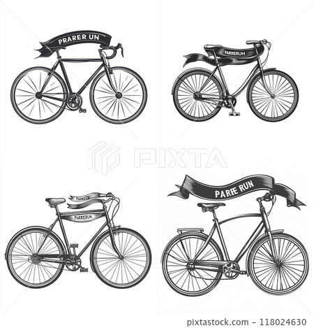 Antique bicycle and ribbon 118024630