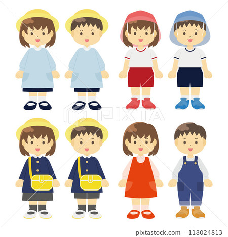 Illustration of kindergarteners 118024813