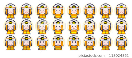 男性消防員臉部表情集 男性消防員臉部表情集 118024861