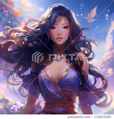 Long-haired women 118025085