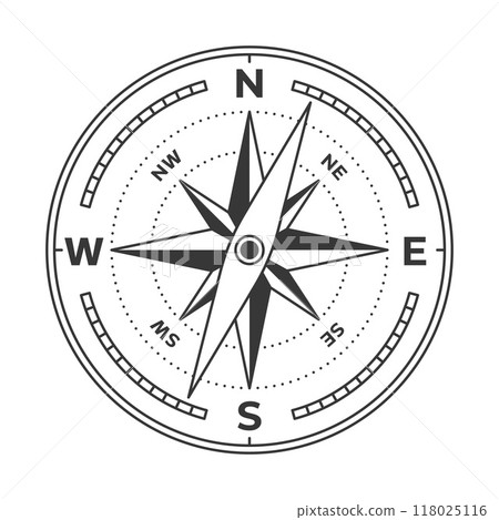 Navigation compass Wind rose isolated on white 118025116