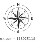 Compass background wind rose isolated realistic design, vector illustration on white background 118025118