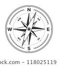 Compass Wind Rose Navigation Vector 118025119