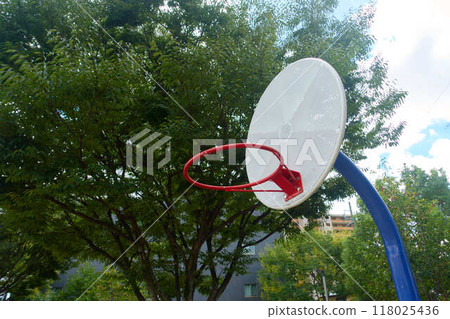 在公園設立的籃球球門 118025436