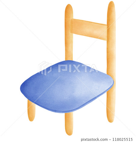 Blue chair, hand drawn, transparency illustration. 118025515