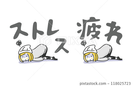 Illustration of a tired woman 118025723