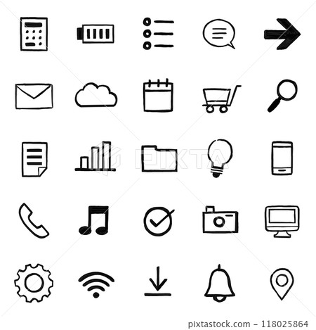 寫意手繪圖示素材集/網路類型 118025864
