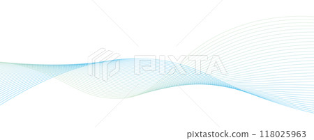 抽象形狀波淺藍色和黃綠色漸變圖 118025963