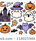 Halloween cute halloween illustration set 118025988