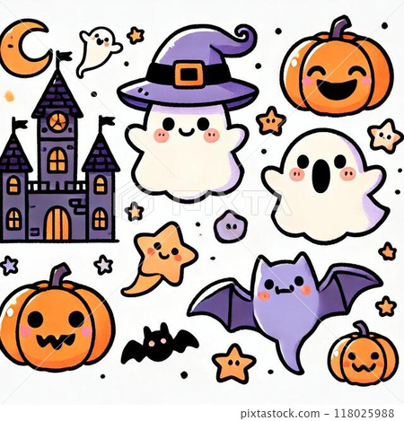 Halloween cute halloween illustration set Halloween cute halloween illustration set 118025988