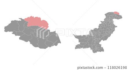 Hunza district map, administrative division of Pakistan. Vector illustration. Hunza district map, administrative division of Pakistan. Vector illustration. 118026198