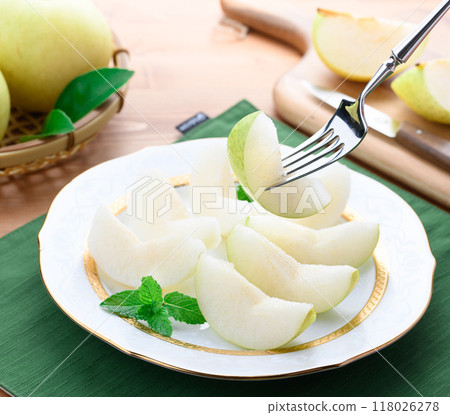 質地酥脆的二十精梨（剪切圖） 118026278