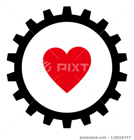 齒輪與心標記圖標向量 齒輪與心標記圖標向量 118026747