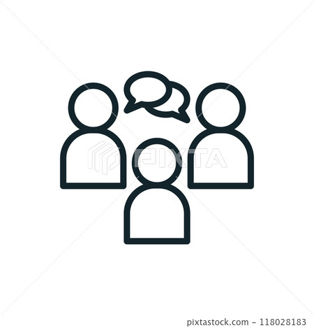 Group of people having a conversation exchanging ideas and opinions Group of people having a conversation exchanging ideas and opinions 118028183