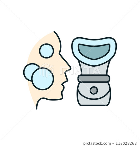 Profile of a woman with impurities undergoing a facial steam bath Profile of a woman with impurities undergoing a facial steam bath 118028268