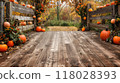 Autumn wooden background 118028393