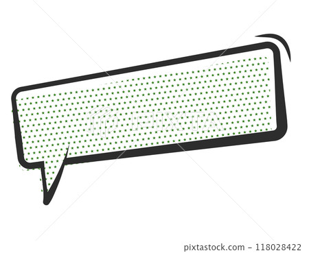 Speech bubble, American comic, star pattern, dot pattern, horizontal, green Speech bubble, American comic, star pattern, dot pattern, horizontal, green 118028422