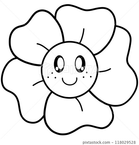 coloring book with cute flower coloring book with cute flower 118029528