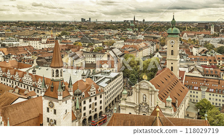 Panoramic View from the Tower of St. Peter's Church, Munich, Germany Panoramic View from the Tower of St. Peter's Church, Munich, Germany 118029719