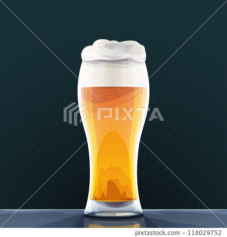 a modern glass of beer on dark 118029752