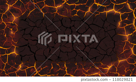 Pattern of molten lava with cracks. Pattern of molten lava with cracks. 118029821
