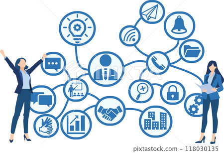 Illustration of a businesswoman thinking about business strategies 118030135