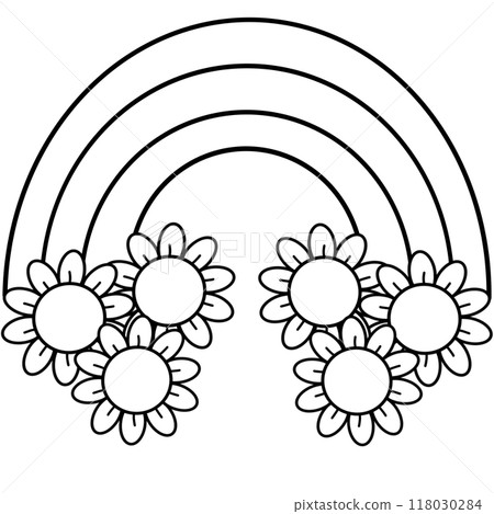 Flowers rainbow cartoon Flowers rainbow cartoon 118030284