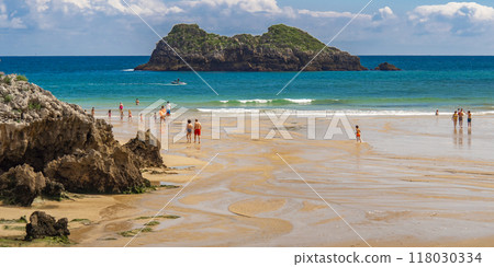 Urban Beach of Celorio, Llanes, Spain 118030334
