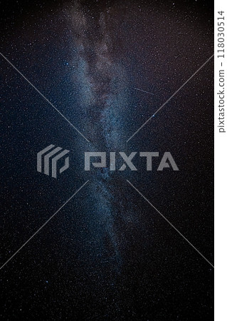 Background Night Starry Sky With Bright Stars And Meteoric Track Trail 118030514