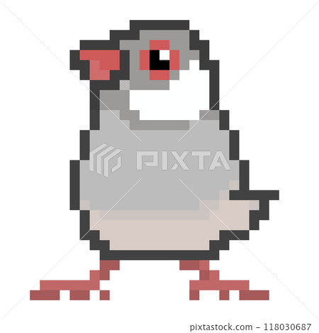 點畫動物插畫銀麻雀文町 118030687