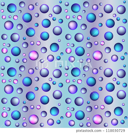 rainbow pattern of bright soap bubbles, drops, bubbles and balls on a gradient background, for any design 118030729