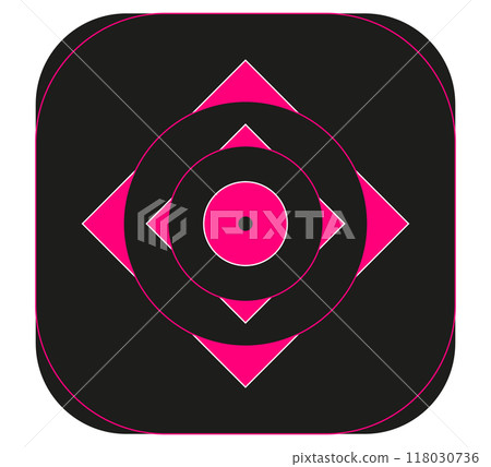 Abstraction. Sign on a black background. Art design. Pink and black. Figure Abstraction. Sign on a black background. Art design. Pink and black. Figure 118030736