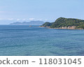Senjojiki Rock and Oshima Island seen from Fukutsu City Roadside Park 118031045