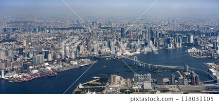 Aerial view of downtown Tokyo 118031105