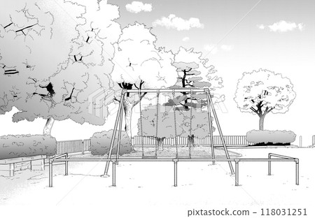 Manga-style pen drawing illustration park_park Manga-style pen drawing illustration park_park 118031251