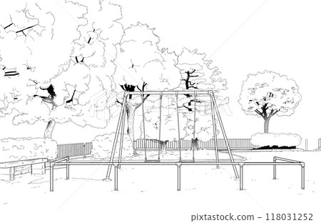Manga-style pen drawing illustration park_park Manga-style pen drawing illustration park_park 118031252