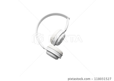 White wireless headphones isolated on white background, copy space 118031527